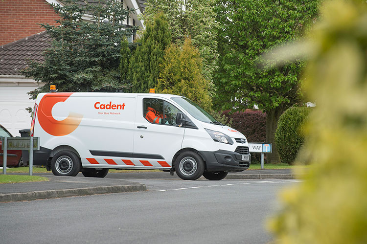 Cadent Van on the road with the beautiful background