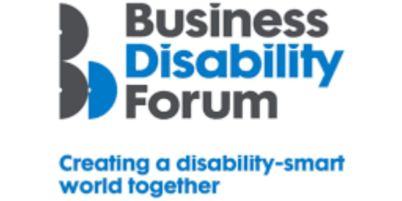 Business Disability Forum logo with stylized ‘BDF’ graphic on the left and the text ‘Business Disability Forum’ above the tagline ‘Creating a disability-smart world together