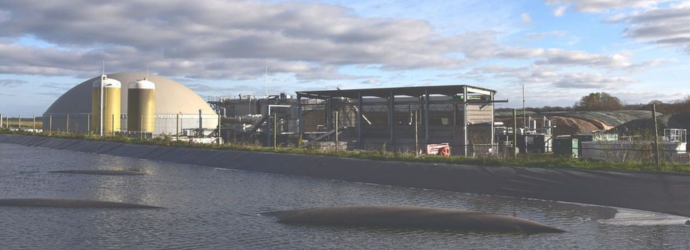 BioMethane Producing Plant and Digestate Storage Lagoon