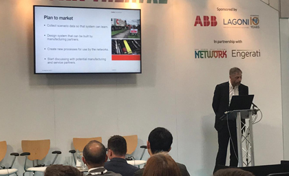 Giving speech in the Utility week live event