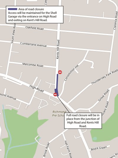 Map of Benfleet for First stage of Second phase of works